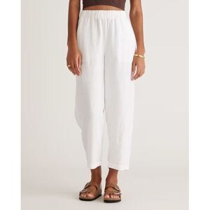 Quince European Linen White Pants